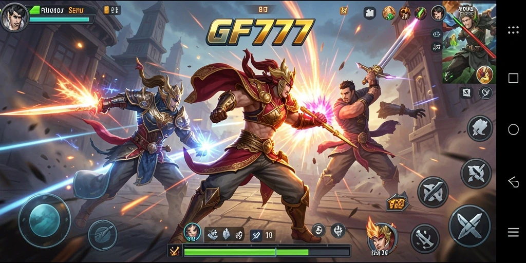 Gambaran gameplay seru dengan karakter beragam dalam GF777.