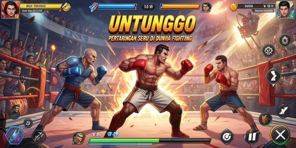 Screenshot gameplay UNTUNGGO yang menampilkan aksi pertarungan yang seru.