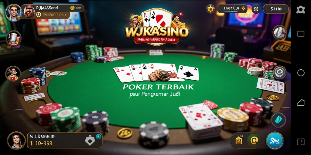Tampilan gameplay menarik dari WJKASINO saat bermain Poker.